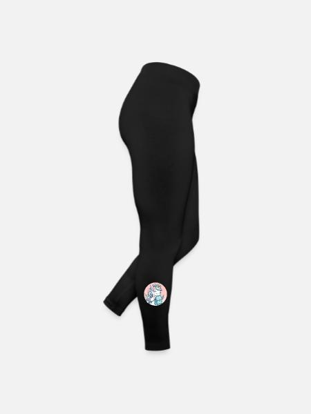 Einhorn Pastell Unicorn mit Schulranzen - Frauen Jersey Leggings - Schwarz - Rechts
