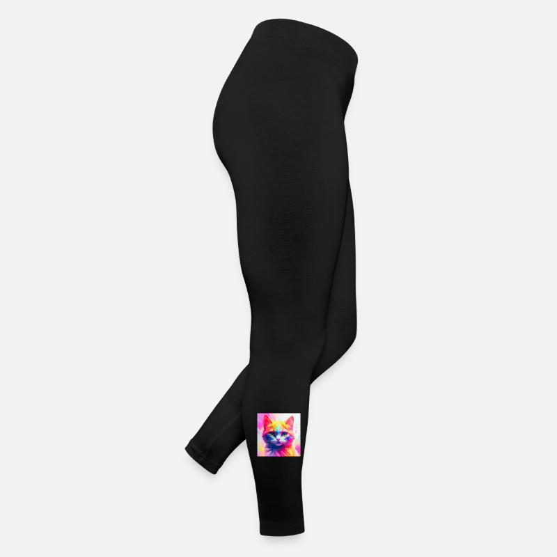 Lebendiges Regenbogenkatzen-Kunstwerk Frauen Jersey Leggings