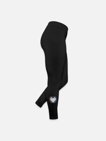 Maman, papa et bébé Coeur Design - Legging en jersey Femme - noir - Droite