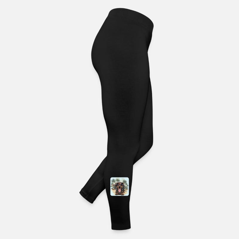 Teckel de plage Teckel Teckel avec lunettes cool Legging en jersey Femme