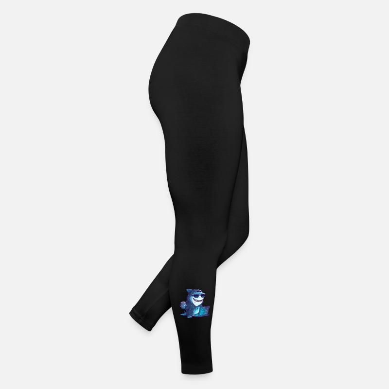 Conception de Cyber Shark Hacker Legging en jersey Femme