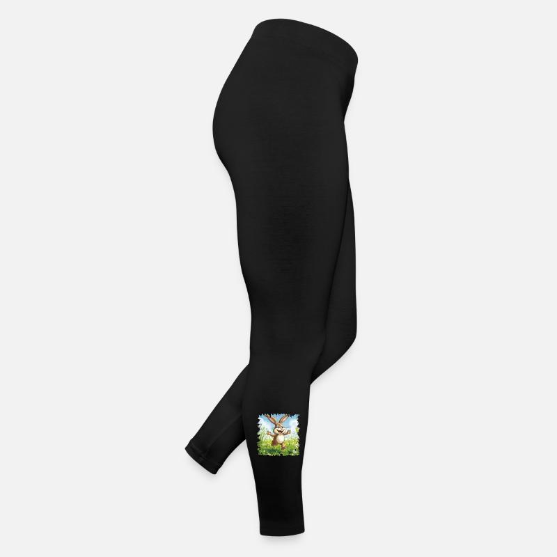 Fröhlicher Hase in Frühlingswiese Frauen Jersey Leggings