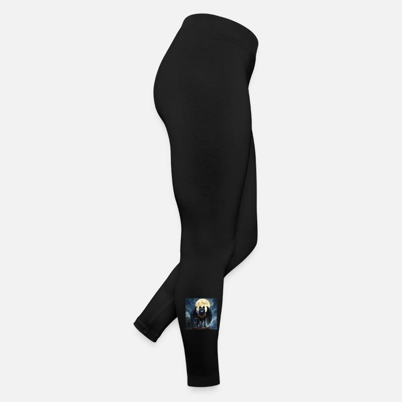 Winged wolf under full moon Women’s Jersey Leggings