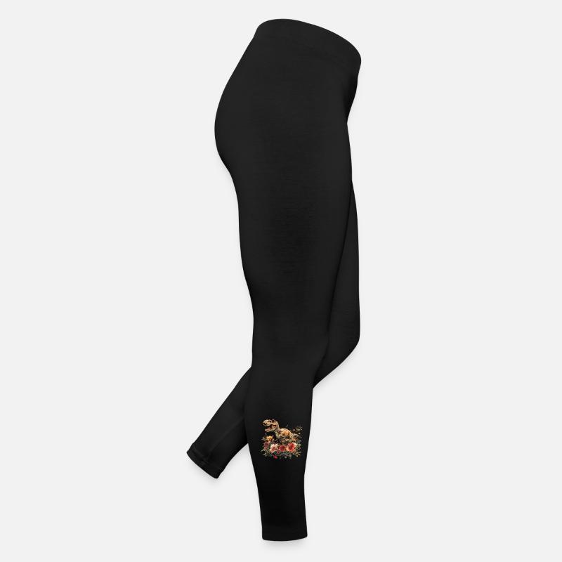 T-Rex Dino avec fleurs Legging en jersey Femme