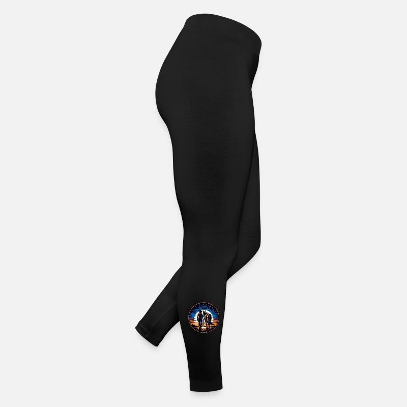 Cavaliers de l’Ouest au coucher du soleil Legging en jersey Femme