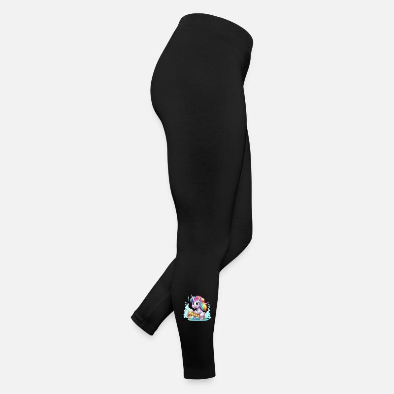 Regenbogen Einhorn Schlitten Frauen Jersey Leggings