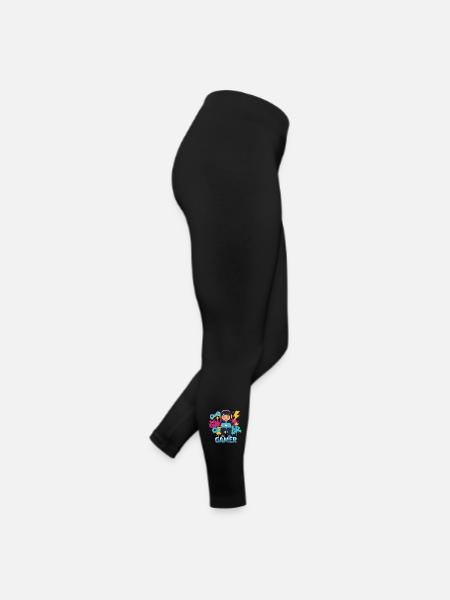 Gamer Kid with game pad and headphones - Women’s Jersey Leggings - black - Right