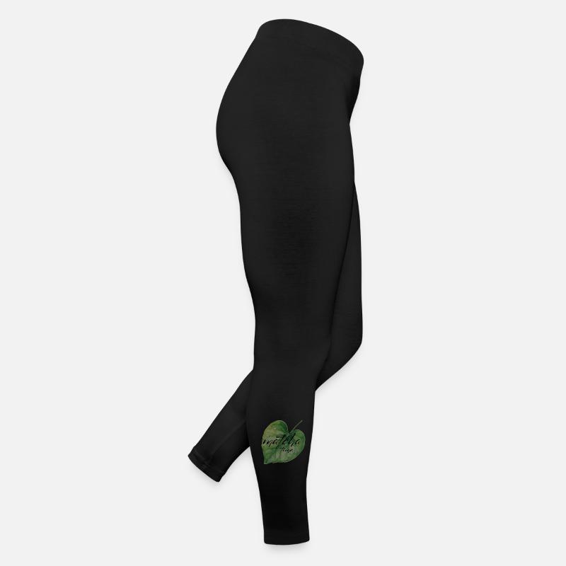 Matcha, Blatt, Grün, Zeit Frauen Jersey Leggings