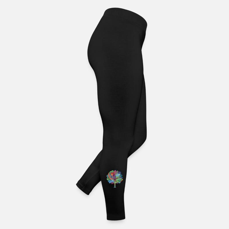 Color Magic Tree - Women’s Jersey Leggings - black