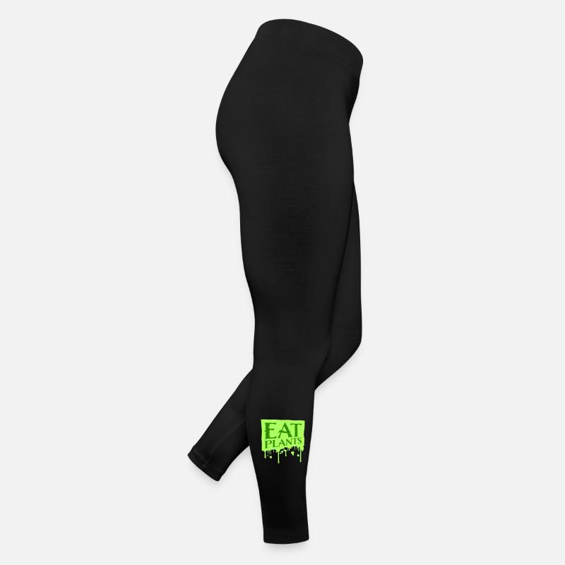 Eat Plants Lustig Vegan Vegetarisch Statement Logo Frauen Jersey Leggings
