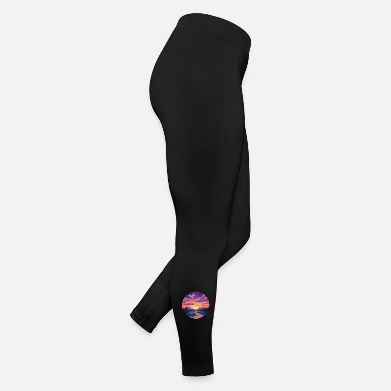 Coucher de soleil sur la rive de la rivière Legging en jersey Femme