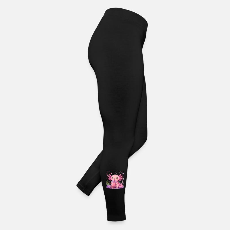 Axolot rose avec bubble tea Legging en jersey Femme