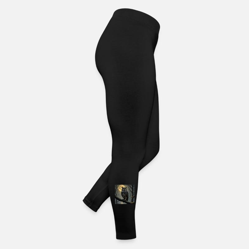 Chouette grand-duc nocturne dans la forêt lunaire Legging en jersey Femme