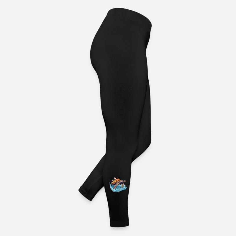 Wilde Meeresschildkröte in Welle Frauen Jersey Leggings