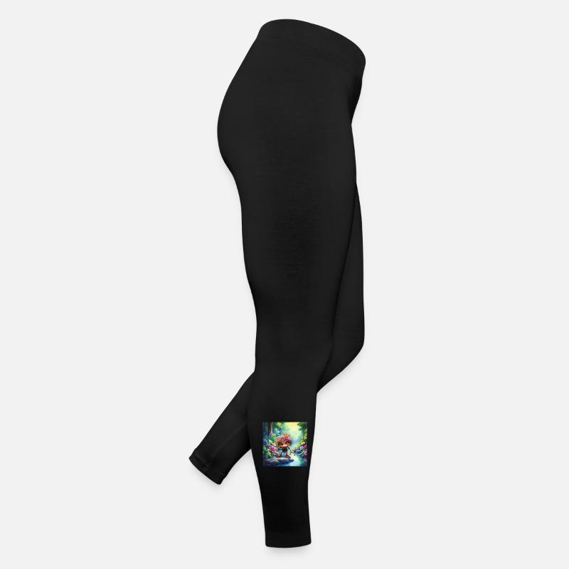 Créature multicolore dans la forêt riveraine Legging en jersey Femme