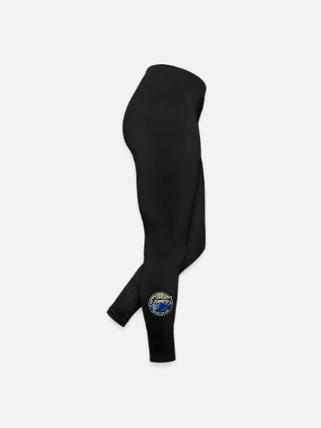 Ride Fast Sip Slow Retro Bike Badge - Women’s Jersey Leggings - black - Right
