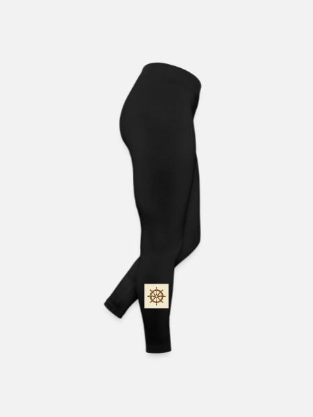 Klassisches nautisches Ruder - Frauen Jersey Leggings - Schwarz - Rechts