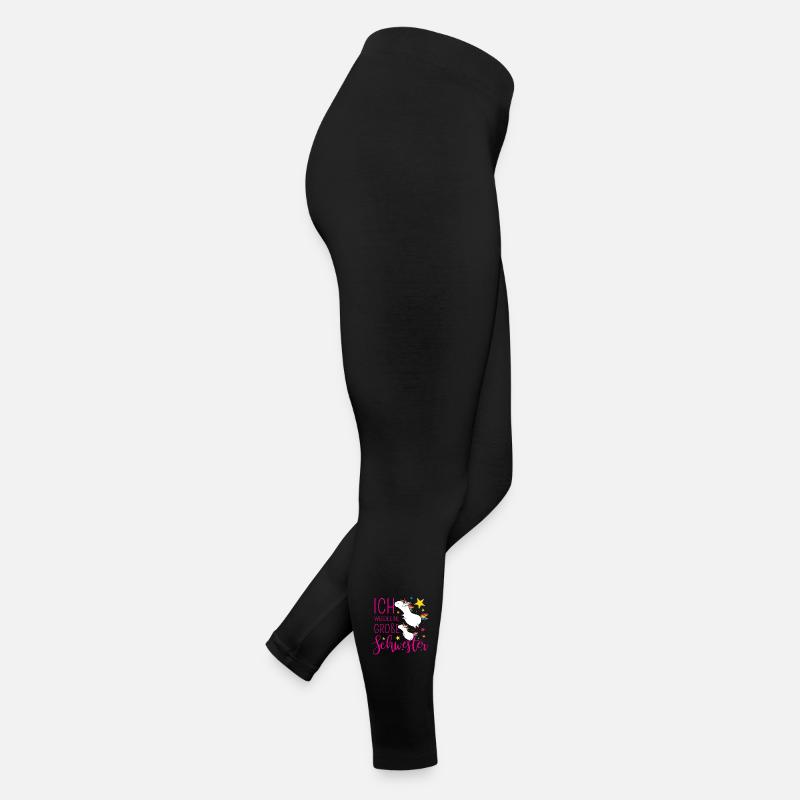 Große Schwester Einhorn Einhörner pink Sterne bunt - Frauen Jersey Leggings - Schwarz