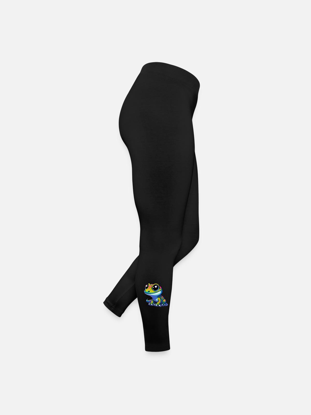 Gecko - Frauen Jersey Leggings - Schwarz - Rechts