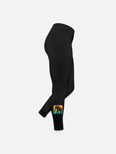 Elefant - Frauen Jersey Leggings - Schwarz - Rechts