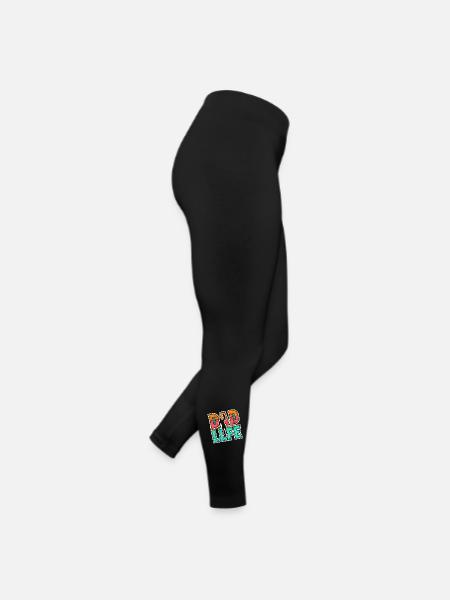 Papa Leben, Vaters Geschenk - Frauen Jersey Leggings - Schwarz - Rechts