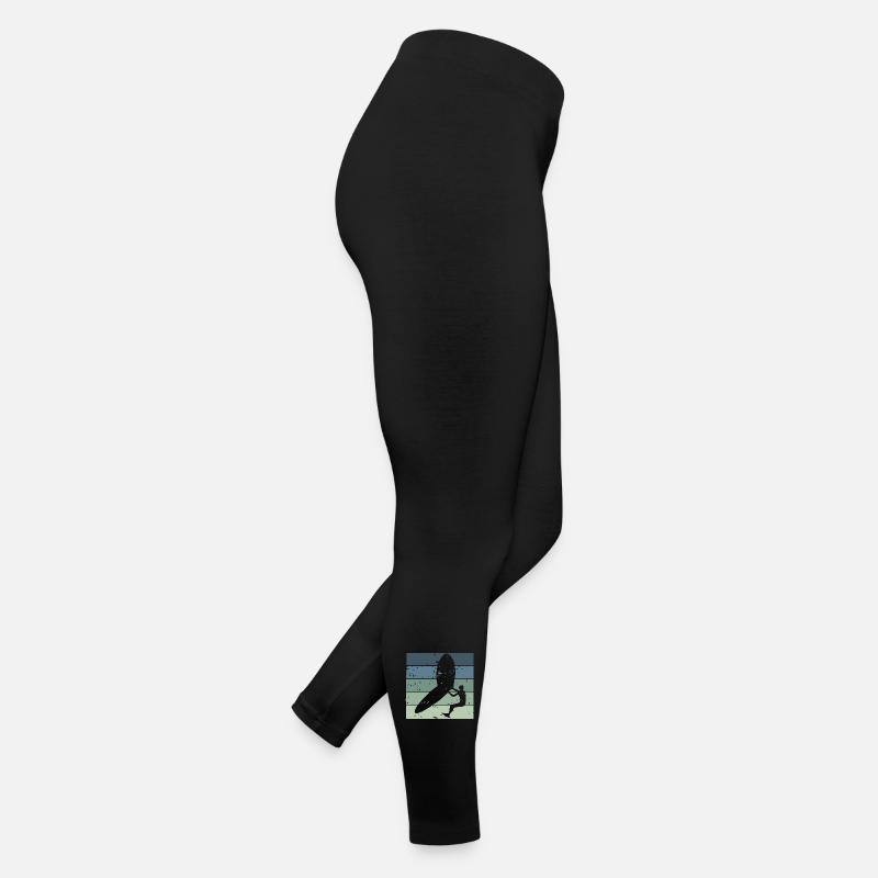 Silhouette Wingfoiler with Surfboard Women’s Jersey Leggings