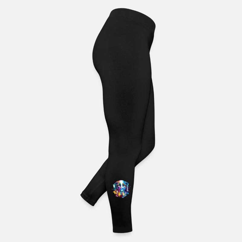Deutscher Kurzhaar-Pointer GSP Farbenfrohe Hundekunst - Frauen Jersey Leggings - Schwarz