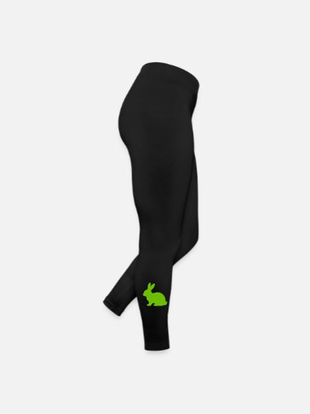 Heller Hase Silhouette - Frauen Jersey Leggings - Schwarz - Rechts