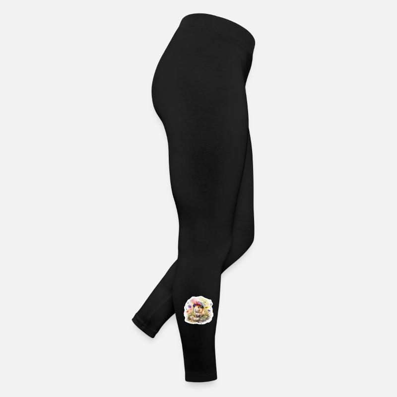 Cochons d’Inde dans une prairie fleurie Legging en jersey Femme