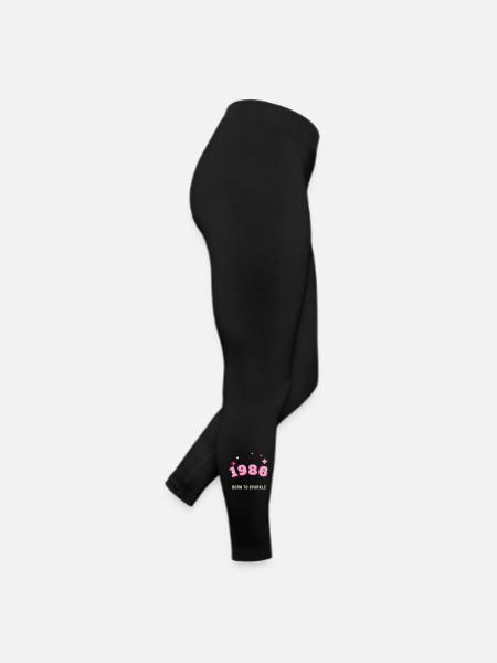 1986 Born to Sparkle Jahrgang 40. Geburtstag - Frauen Jersey Leggings - Schwarz - Rechts