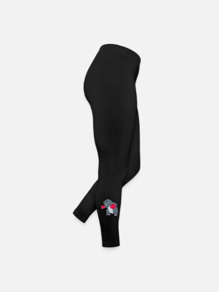 Maulwurf Boxer Boxhandschuhe Boxen - Frauen Jersey Leggings - Schwarz - Rechts