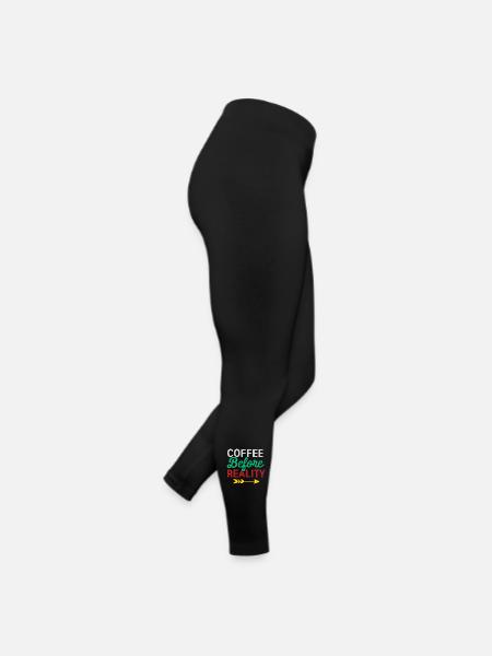 Le café avant la réalité - Legging en jersey Femme - noir - Droite