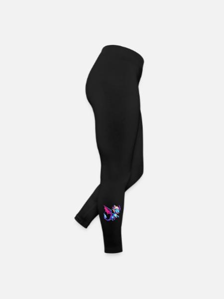 Drache - Frauen Jersey Leggings - Schwarz - Rechts