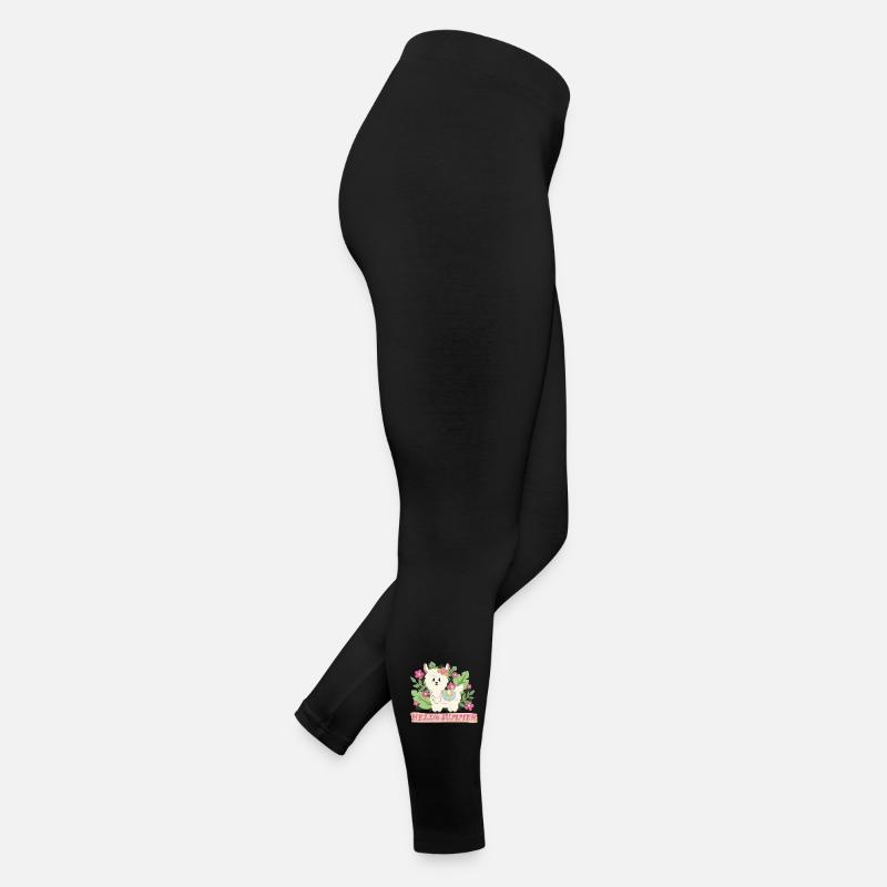 Hello summer llama alpaca in summer mood Women’s Jersey Leggings