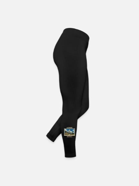 Schweiz Zermatt Vintage Reisemarke - Frauen Jersey Leggings - Schwarz - Rechts