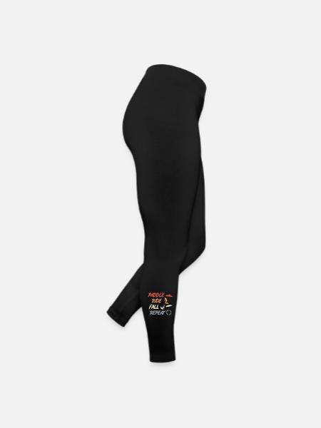 Paddel Surfe Falle Wiederhole - Frauen Jersey Leggings - Schwarz - Rechts