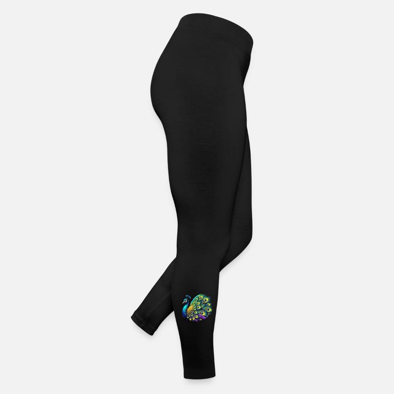 Peacock - Women’s Jersey Leggings - black