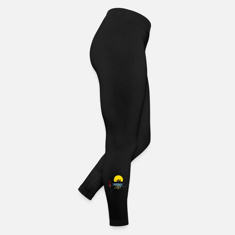 Angler in einem Boot Frauen Jersey Leggings