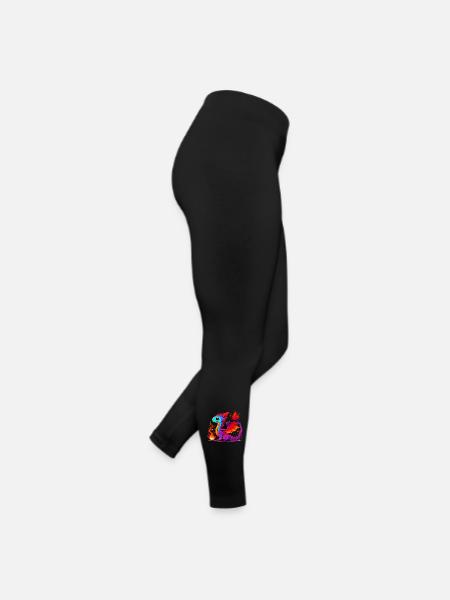 Drache - Frauen Jersey Leggings - Schwarz - Rechts