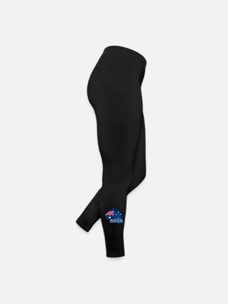 Australische Flagge, Australischer Stolz - Frauen Jersey Leggings - Schwarz - Rechts
