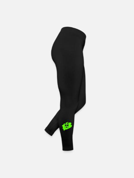 Llama or alpaca with sunglasses in neon style - Women’s Jersey Leggings - black - Right