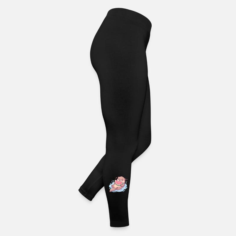 La loutre Kawaii mange de la pastèque Legging en jersey Femme