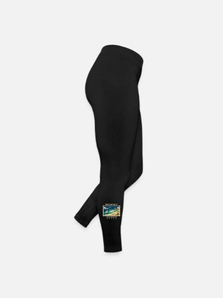 Mosambik Bazaruto Vintage Reisemarke - Frauen Jersey Leggings - Schwarz - Rechts