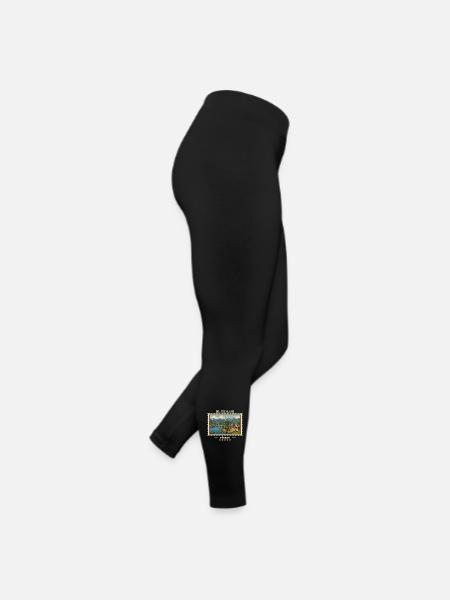 Deutschland Füssen Vintage Reisemarke - Frauen Jersey Leggings - Schwarz - Rechts