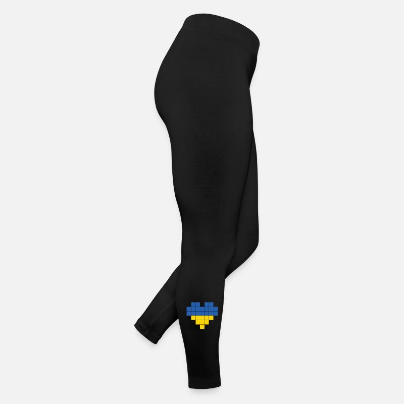 Pixel Heart Drapeau de l’Ukraine Legging en jersey Femme