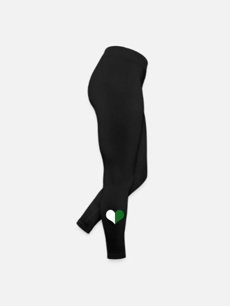 A heart for Saxony white green - Women’s Jersey Leggings - black - Right