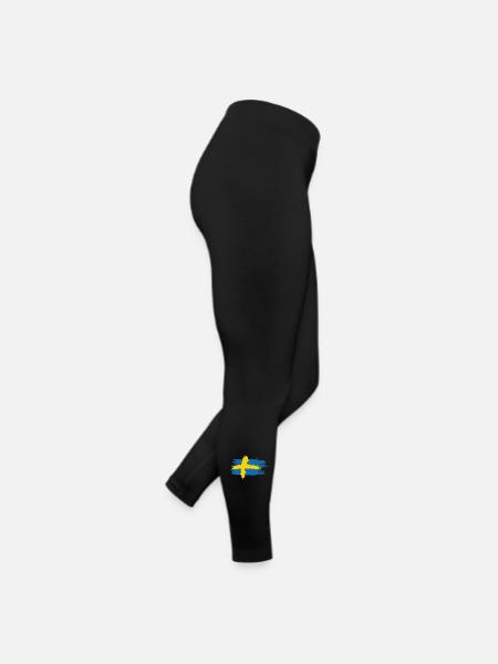 Sweden – Blue Yellow Map Brush Design - Women’s Jersey Leggings - black - Right