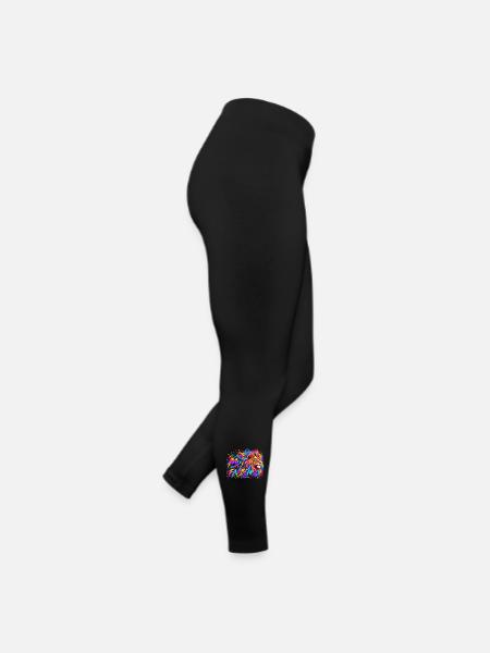 Mut hat viele Farben – Löwenstärke - Frauen Jersey Leggings - Schwarz - Rechts