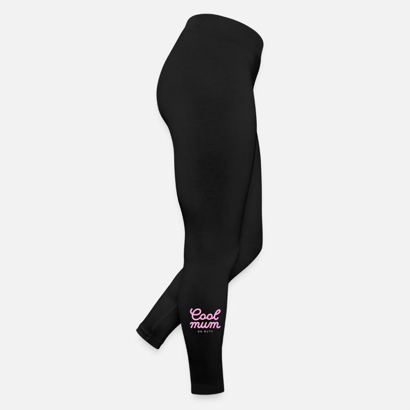 Cool Mum On Duty Typography - Women’s Jersey Leggings - black