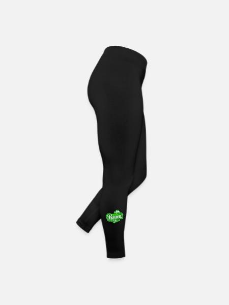 Herzblut Bauer Traktor - Frauen Jersey Leggings - Schwarz - Rechts
